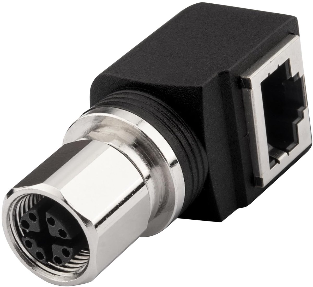 Naar RJ45 beweegbare adapter, 8-polige X-code, IP67 waterdicht, afgeschermde industriële ethernet-adapter Cat6/Cat5, M12 8-polige bus naar RJ45-bus, schotkopconnector