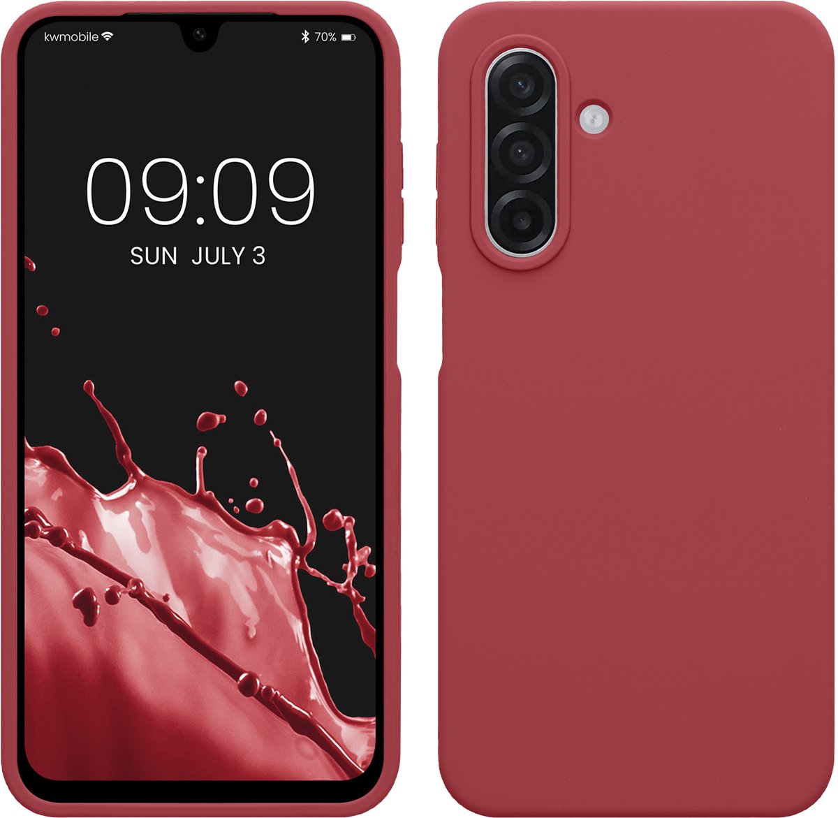 kwmobile telefoonhoesje geschikt voor Samsung Galaxy A18 4G / 5G - Hoesje met siliconen coating - Smartphone case in donkerroze