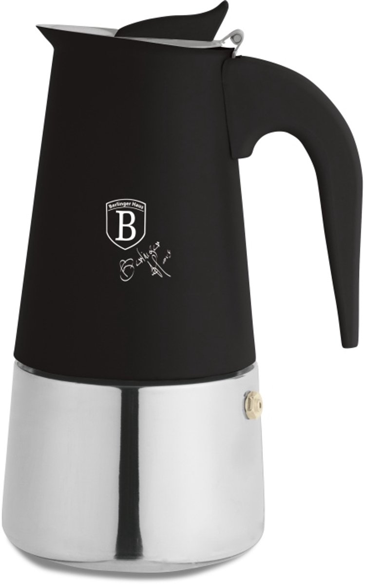 Moka-pot voor inductie, 6 kopjes, Matte Black Collection