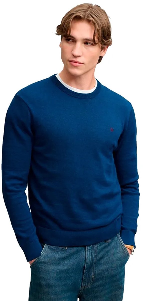 Superdry Preppy Essential Katoenen Trui Heren Sweaters Blauw
