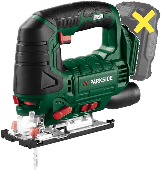 PARKSIDE Accu Decoupeerzaag - 20 V - zonder accu en lader -Uit de serie PARKSIDE X 20 V Team - Slagfrequentie: 0–2700 spm - Slaglengte: 2 cm