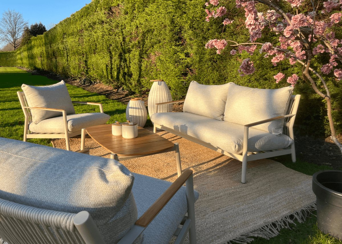 Apple Bee Belito Julia Lounge Chair - Taupe - Aluminium & Rope