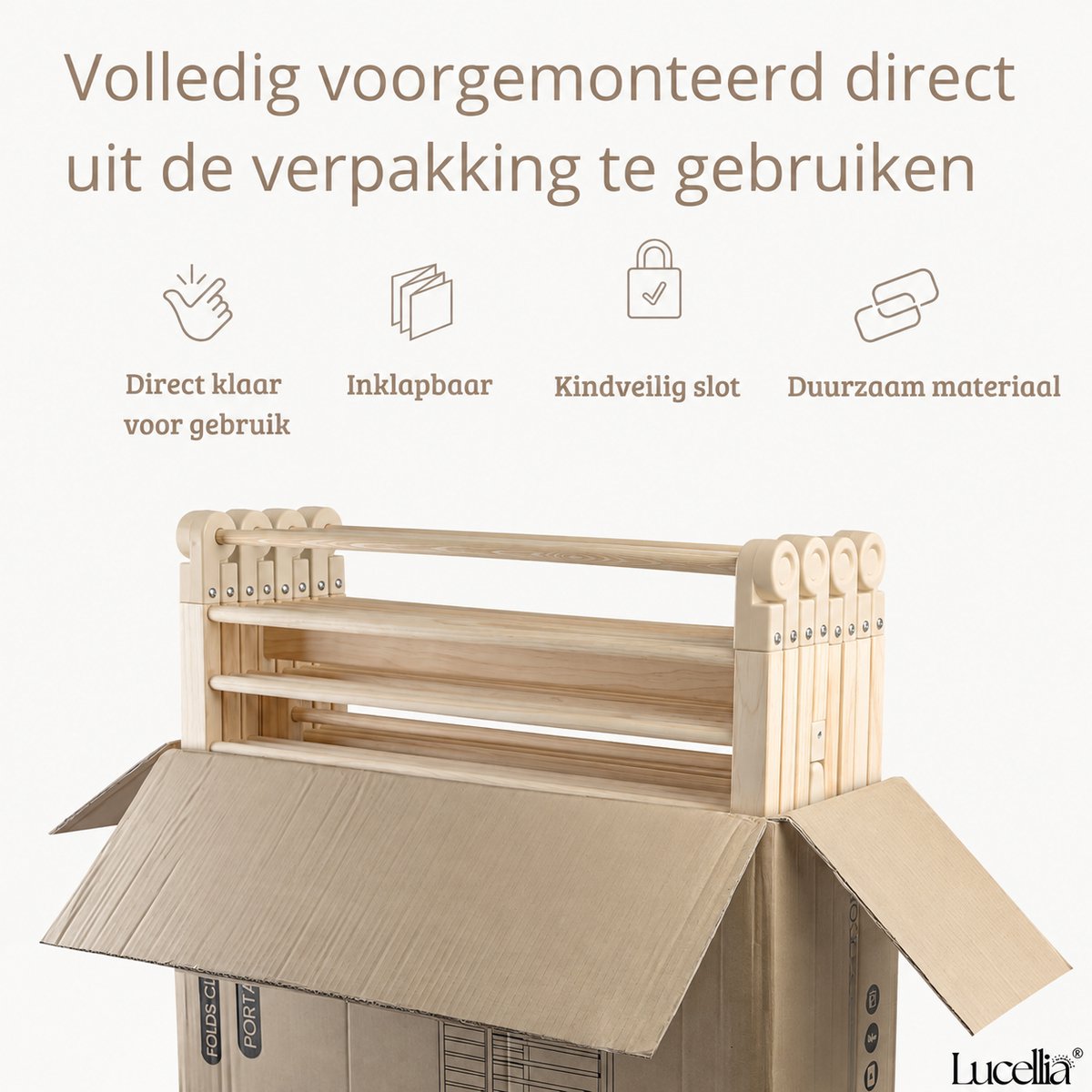 Lucellia® Houten Grondbox Baby 172x172 cm – Inklapbare Speelbox Hout – Kinderbox, Kruipbox, Playpen & Baby Box – Volledig Voorgemonteerd – Prime Wood – foto 8