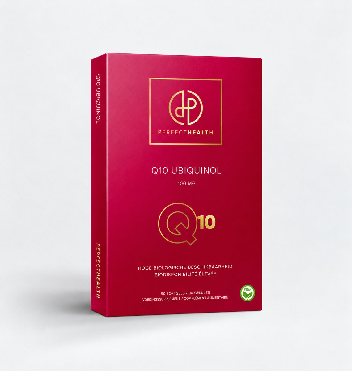 Perfect Health - Q10 Ubiquinol Capsules - Actieve vorm - Efficiënte Opname - Co-Enzym Q10 - Hoge Dosering 100mg - 90 Stuks - Vegan
