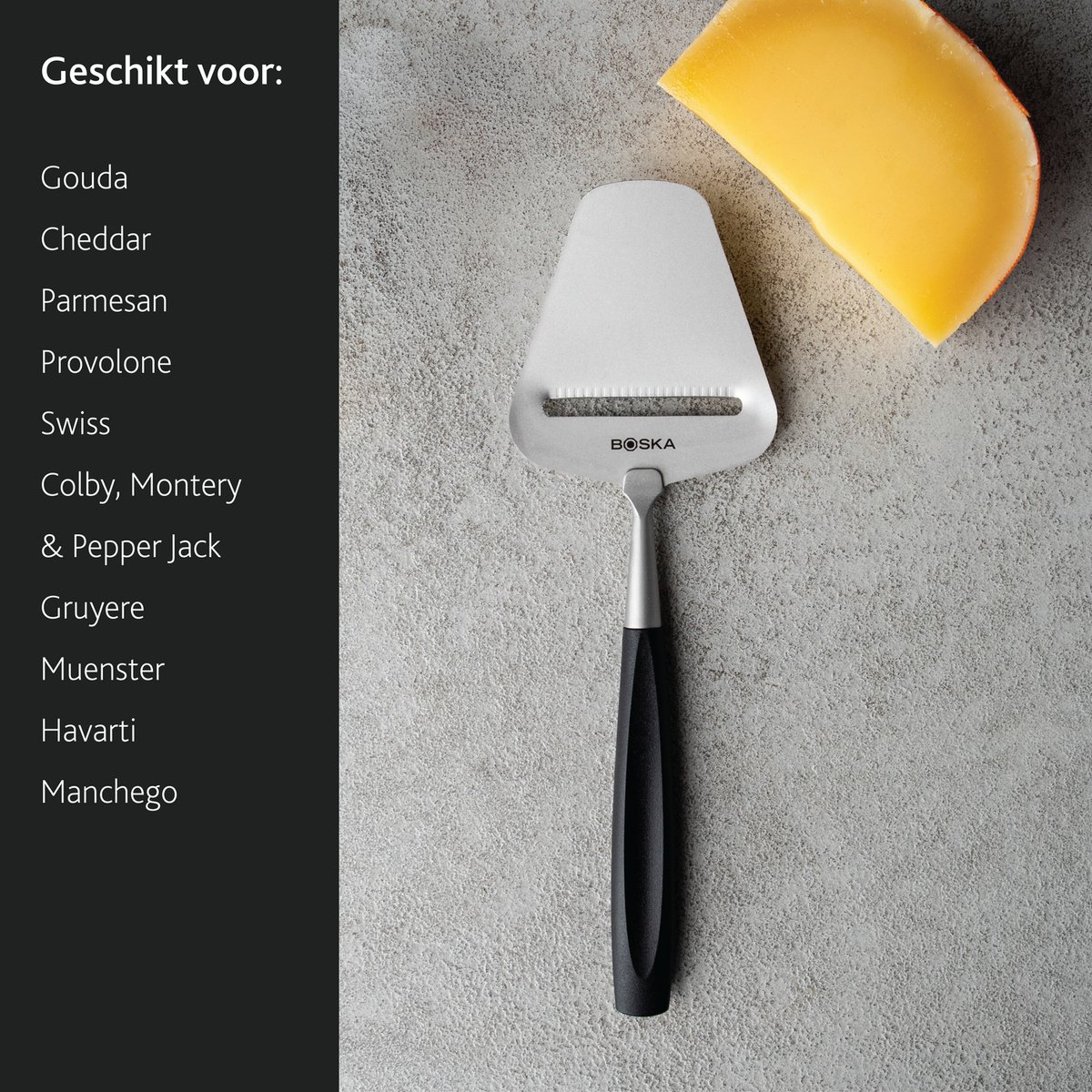 Boska Kaasschaaf Milano+ - Kaasschaaf voor harde kaas - Vaatwasserbestendig - Kaasschaaf Zwart - Keukengerei - Keuken accessoires — cadeau in Kookcadeaus - foto 3