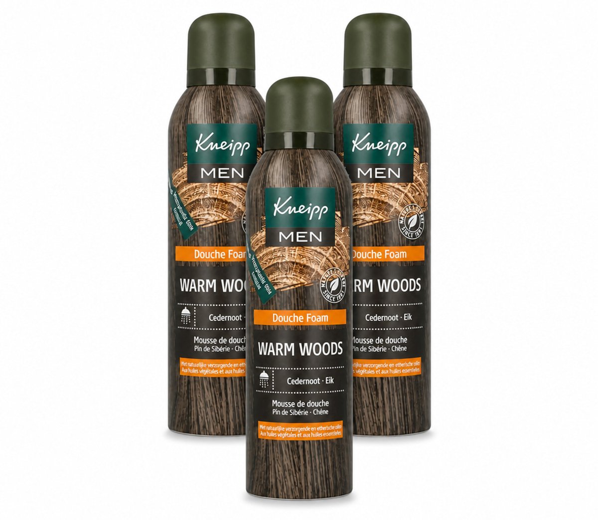 3 x Kneipp - Douche schuim - Men - Warm Woods - Warme houtgeur - 200 ml - Voordeelverpakking - 3 stuks