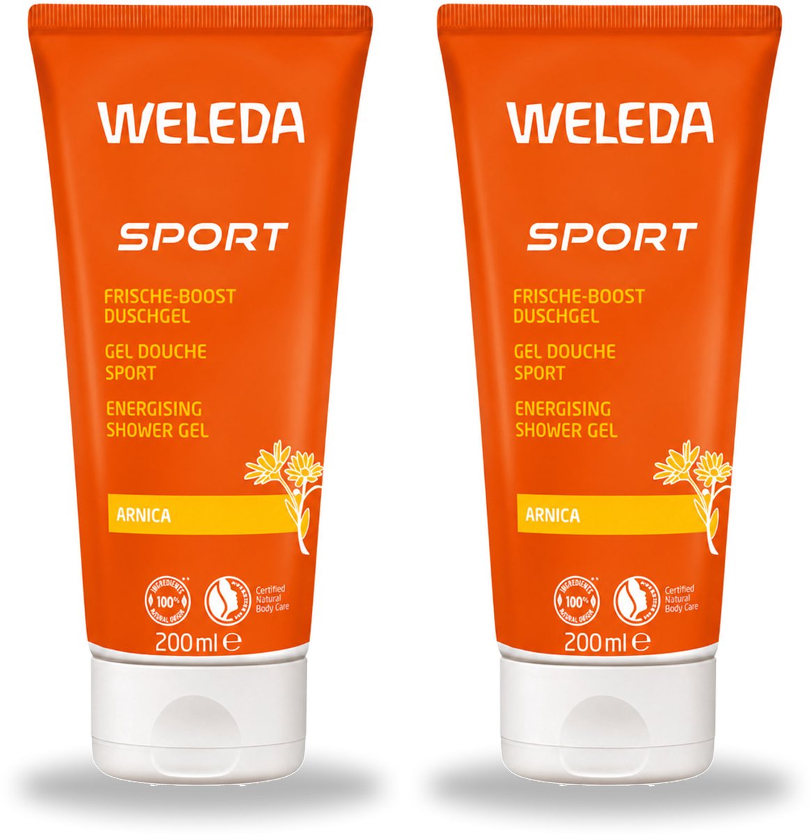 2 x WELEDA - Douchegel Sport - Arnica - 200 ml - Voordeelverpakking - 2 stuks