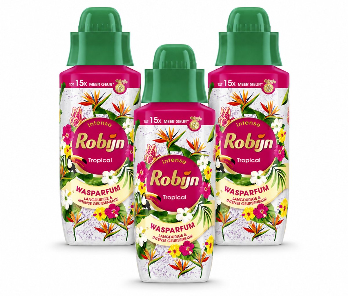 3 x Robijn – Wasparfum – Tropical – 342 ml - Bulkverpakking - 3 stuks