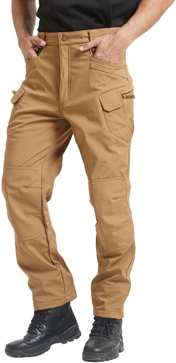 Wandelbroek voor heren, waterdichte softshellbroek, warme outdoorbroek, warme skibroek, winddichte thermobroek, winter, trekkingbroek, wandelen, kamperen, klimmen