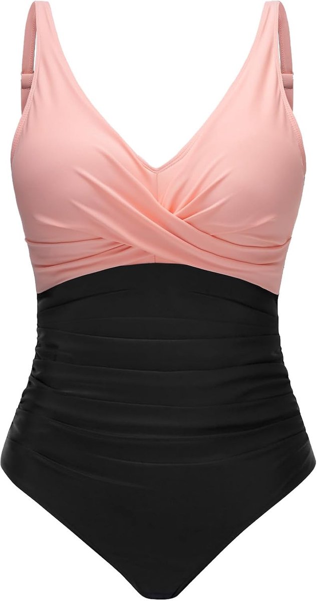 Badpak voor dames, eendelig, corrigerend, platte buik, eendelig, V-hals, zwemkleding, push-up, zwempak, gekruiste voorkant, sexy, spaghetti, verstelbaar, voor strand, zwemmen