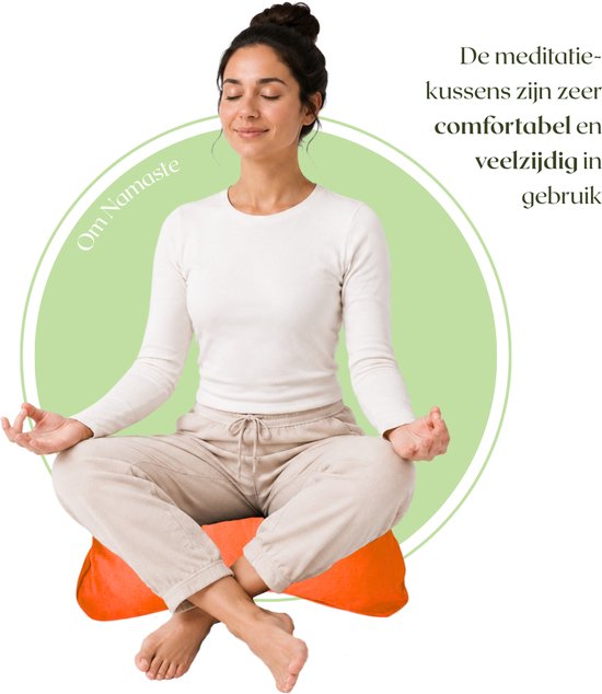 Om Namaste Halve Maan Meditatiekussen Zitkussen Oranje - Pro Moon van Om Namaste — afbeelding 5