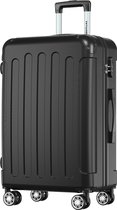 TRVLMORE Reiskoffer Middelgroot - 65x44x25 cm - 70L - Cijferslot - 4 Spinnerwielen 360° - Zwart