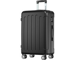 Valise de voyage moyenne TRVLMORE - 65x44x25 cm - 70L - Serrure à code - 4 roues pivotantes 360° - Noir