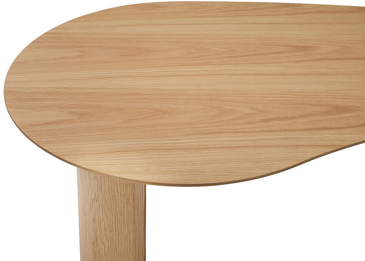 Vente-unique Afgerond bureau met essenhout fineer - Natuurlijk licht - ALVARYS