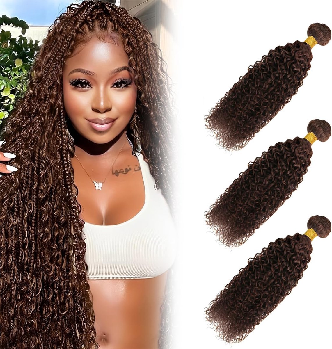 Kroeshaar Extensions 50 cm,Natuurlijk Passend,Klitbestendig