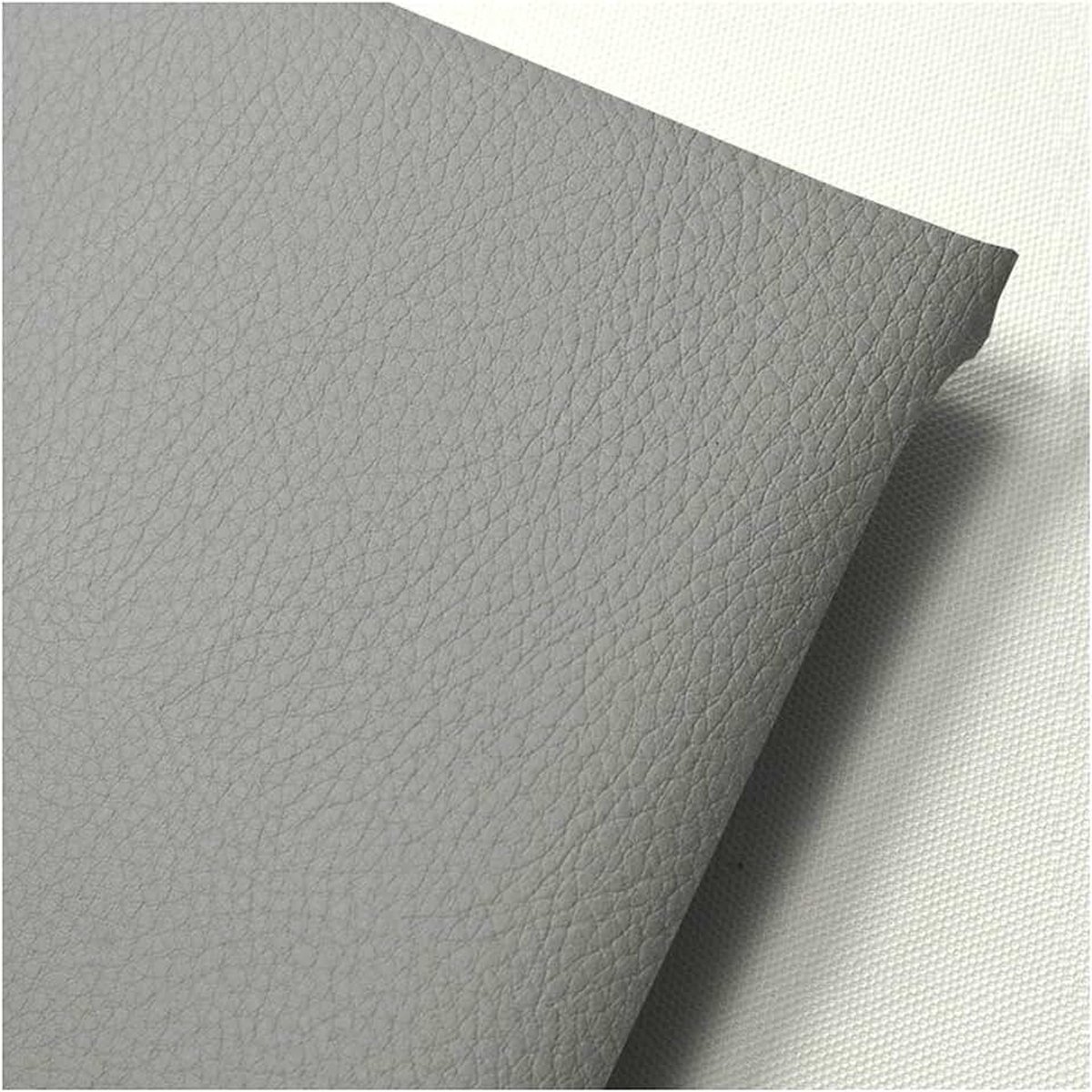 Stof Per Meter Litchi Textuur Waterdicht Vinyl Kunstleer Voor Autostoelen, Fauteuils, Doe-het-zelf Ambachten(Color:lichtgrijs)