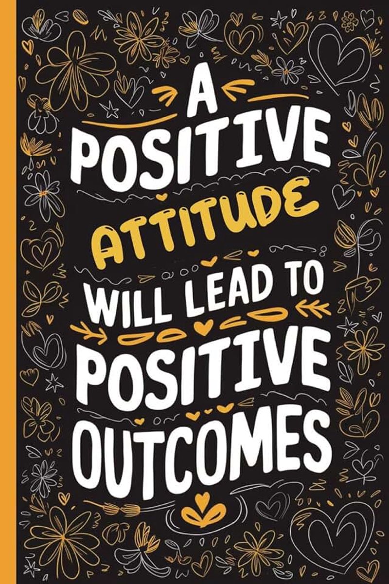 Positive attitude will lead to positive outcomes. Notebook with motivational quote for work: Inspirational Sayings for positive mental attitude, ... Writing. Perfect Gift for Adults and Teens.