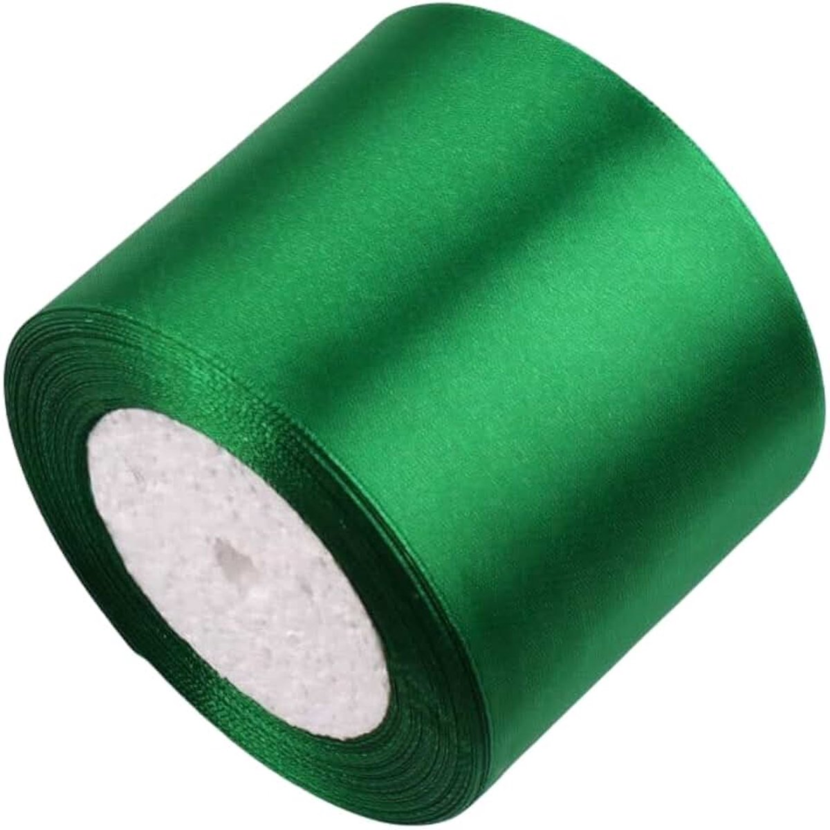Lint 22 m x 8 cm, polyester satijn voor decoraties verpakking gastgeschenken (groen)