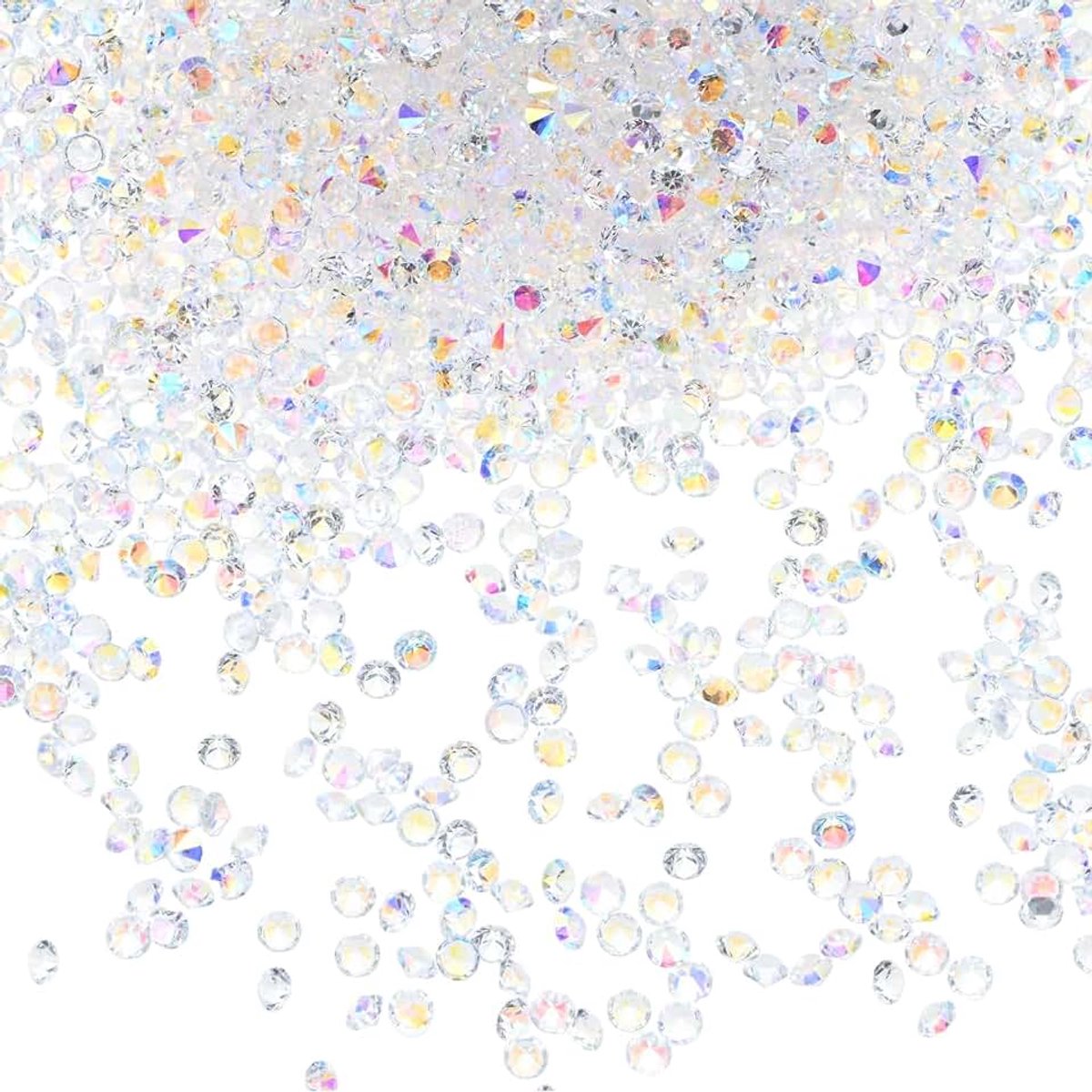 Diamanten, 0,12 inch/3 mm bruiloft tafel strooi confetti kristallen voor vaasvullers/kunstambacht, acryl diamanten edelstenen [witte AB]