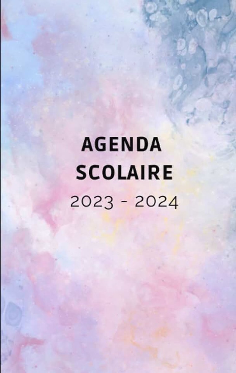 Scolaire 2023 - 2024 : cahier de texte et de devoirs pour étudiants, élèves de primaire, collège et lycée - Couverture multicolore / arc-en-ciel