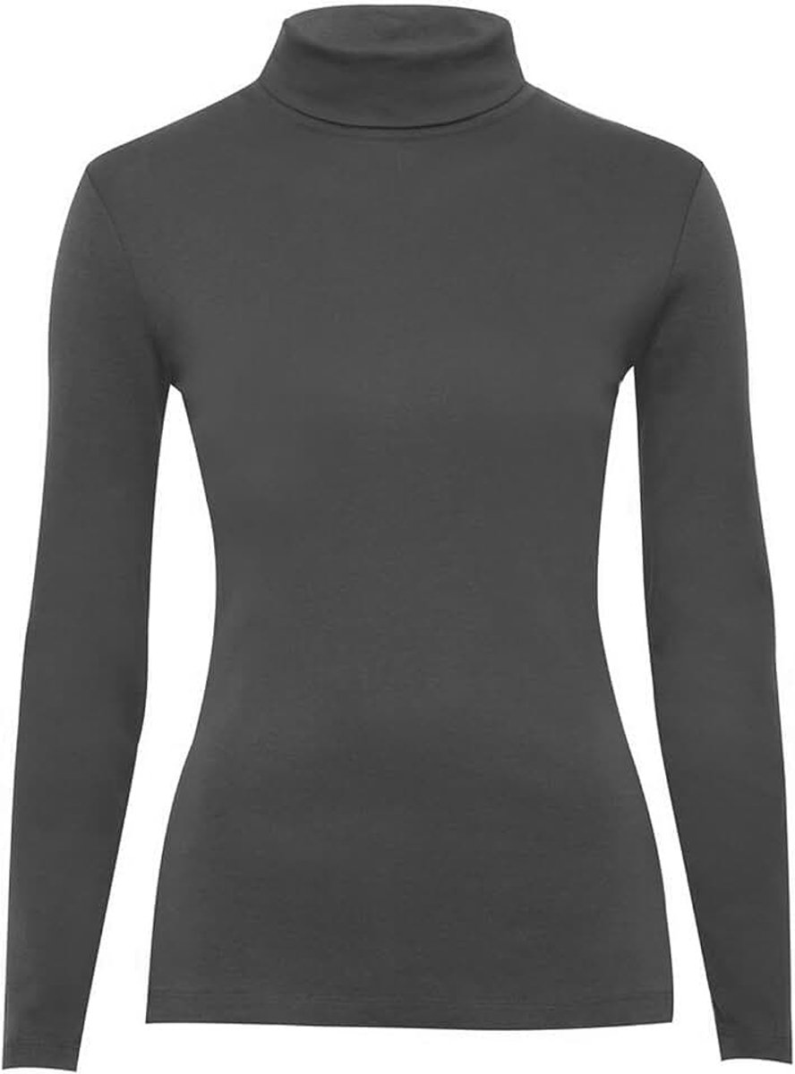 Hals Top Stretch Dames Roll Neck Lange Mouw Turtle Neck Top Jumper 8-14 UK M/L 12-14 Kolen