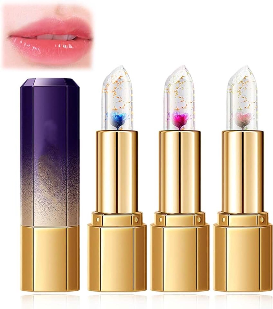 Kleurverandering, 3 stuks, kleurverandering, lippenbalsem, lippenverzorging met kleur, langdurige hydratatie, waterdicht en anti-scheurvorming