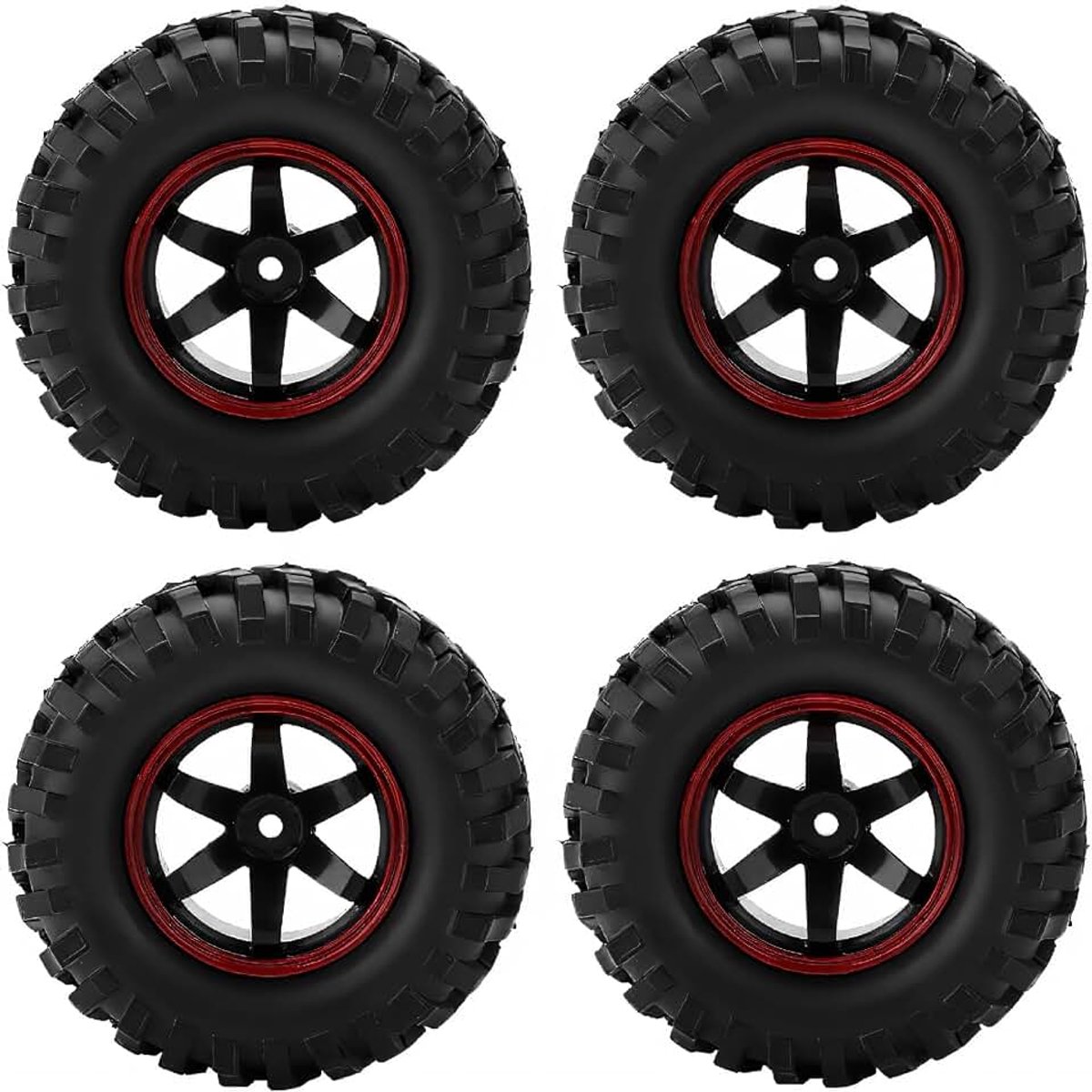 4 Stuks RC-banden rc car tires 1/10 96mm Rubber RC Autobanden Antislip Wielbanden met Naven rc car tires 1/10 12 Mm Zeskant, Schuiminzetstukken, Voor 1/10 Roues et pneus