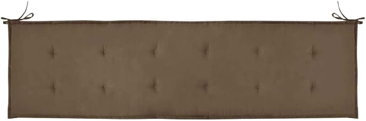 Kussen voor tuinbank, kussen voor buiten, 2-zits, lang kussen voor tuinbank, taupe, 180 x 50 x 3 cm