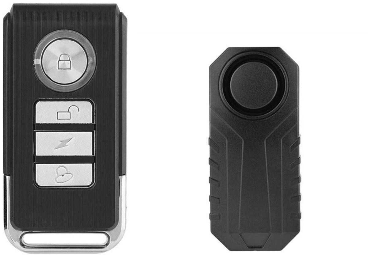 zurabini - Draadloos Fietsalarm met Afstandsbediening - 113dB Anti-Diefstal Alarm voor Fiets, E-bike en Motor - IP55 Waterdichte Alarmbeveiliging met Instelbare Gevoeligheid