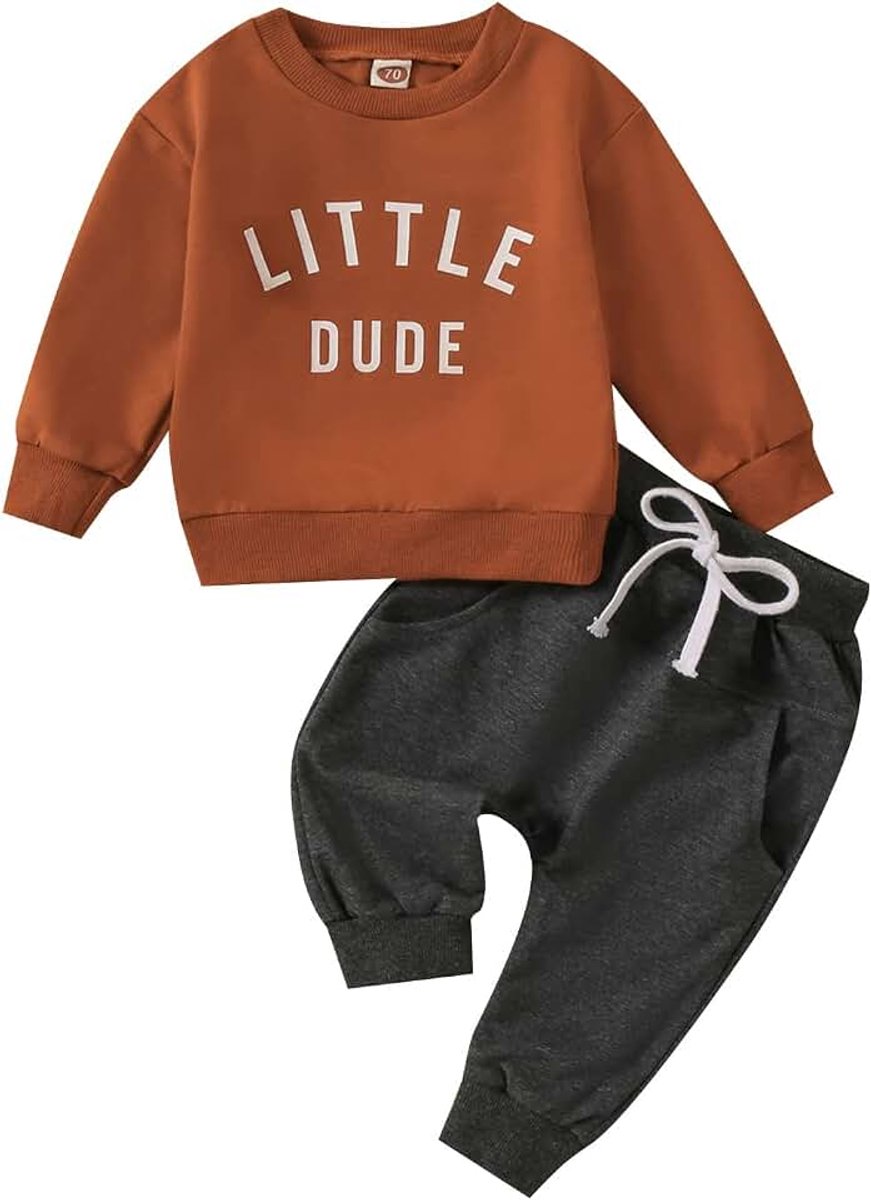 Kledingset Peuterkledingset Letterprint Pullover Sweatshirt Broek Outfits Baby Trainingspak