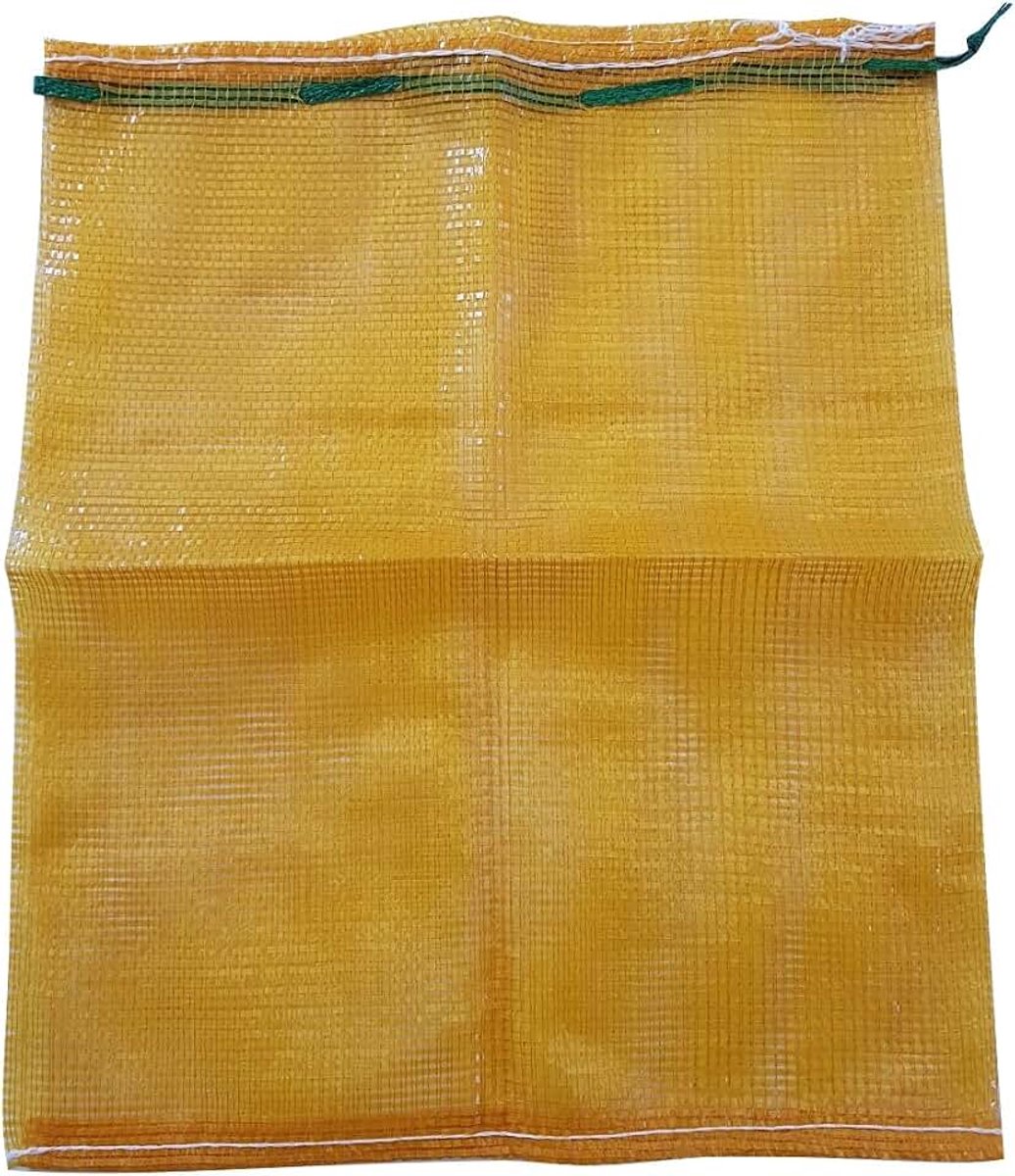 Mesh Geweven Log Aanmaakhout Groentetassen Zakken 50 x 60 cm (5, Oranje)