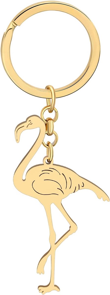 Flamingo Sleutelhanger Rvs Vogels Sleutelhanger Geschenken Voor Vrouwen Meisjes Auto Sleutel Rugzak