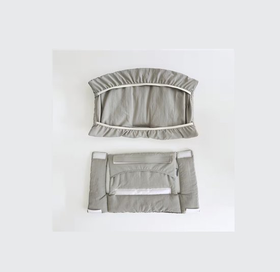 HHHK - Stokke Tripp Trapp Kussenset - Zitkussen en Rugkussen - Grijs met Beertje - Stoelverkleiner - Babyset Kussen — afbeelding 3