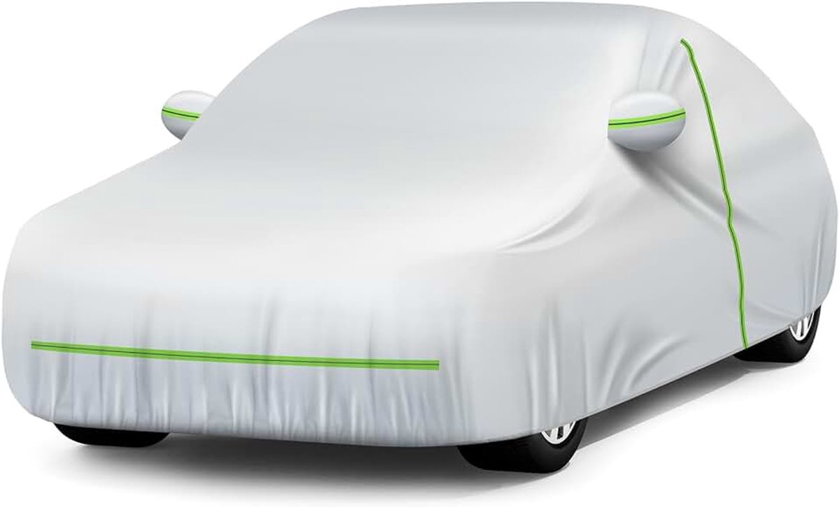 Autohoes, waterdicht, UV-bescherming, winddicht en stofdicht, met ritssluiting aan de zijkant, 510 x 190 x 150 cm, zilver