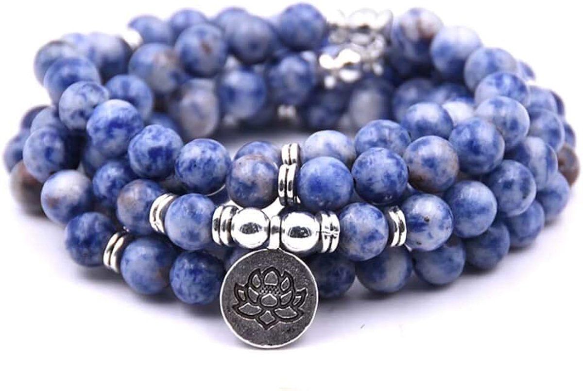 Self-Discovery Mala Yoga Armband 108 Natuurlijke Kralen met Lotus Charm