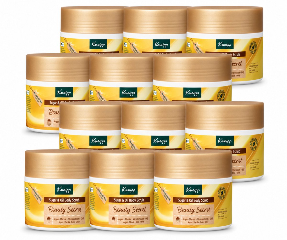 12 x Kneipp - Body scrub - Sugar & Oil - Beauty Secret - 200 ml - Voordeelverpakking - 12 stuks