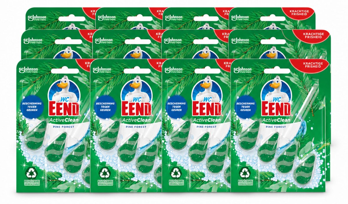 12 x WC Eend - Active Clean Pine Forest - Toiletblok - 1 Toiletblok - Voordeelverpakking - 12 stuks