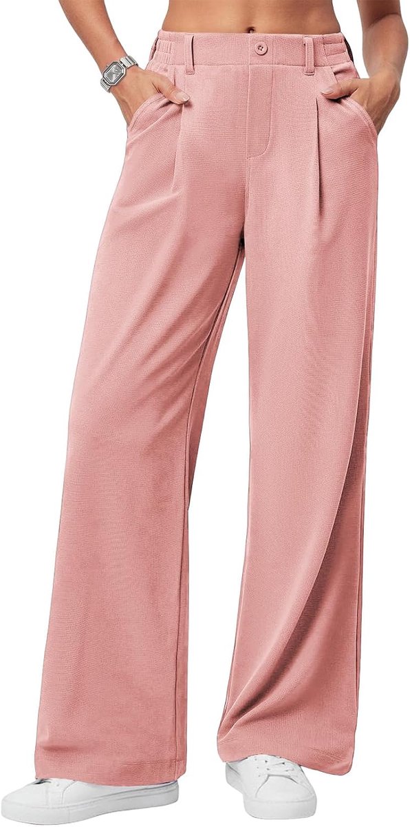 Damesbroek Casual Elegante Wafelstof met Zakken Lichte Zomer