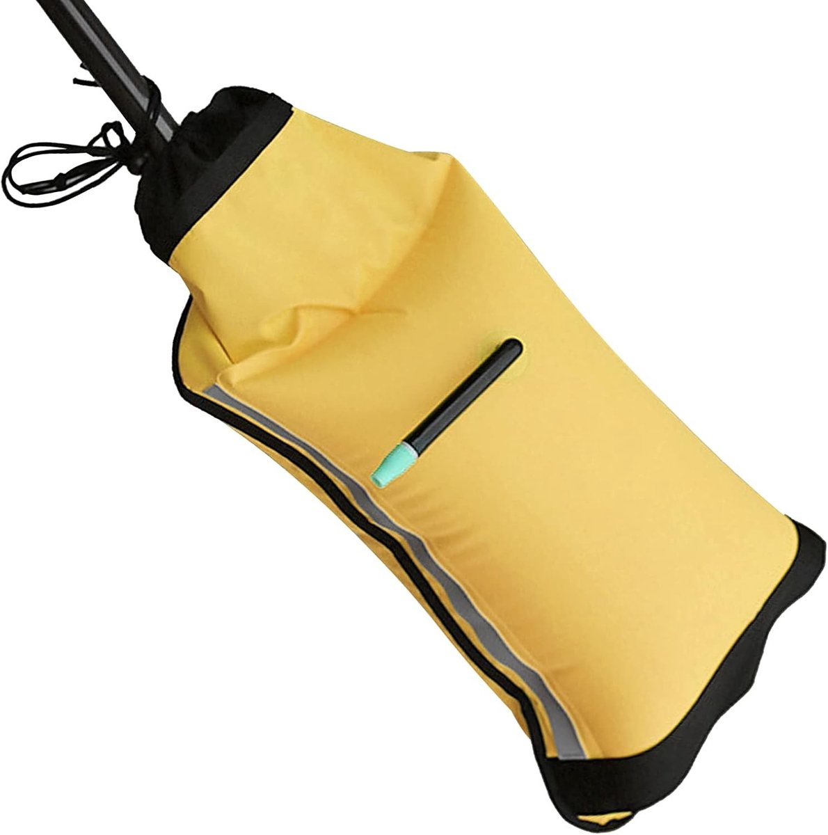 Veiligheidsdrijver voor Zelfredzaamheid, Felgele Inflatable Float met Reflecterende Strips voor Kajakken, Kanoën en Bootvaren, Snelle Bevestiging met Buckle en Paddle Blade