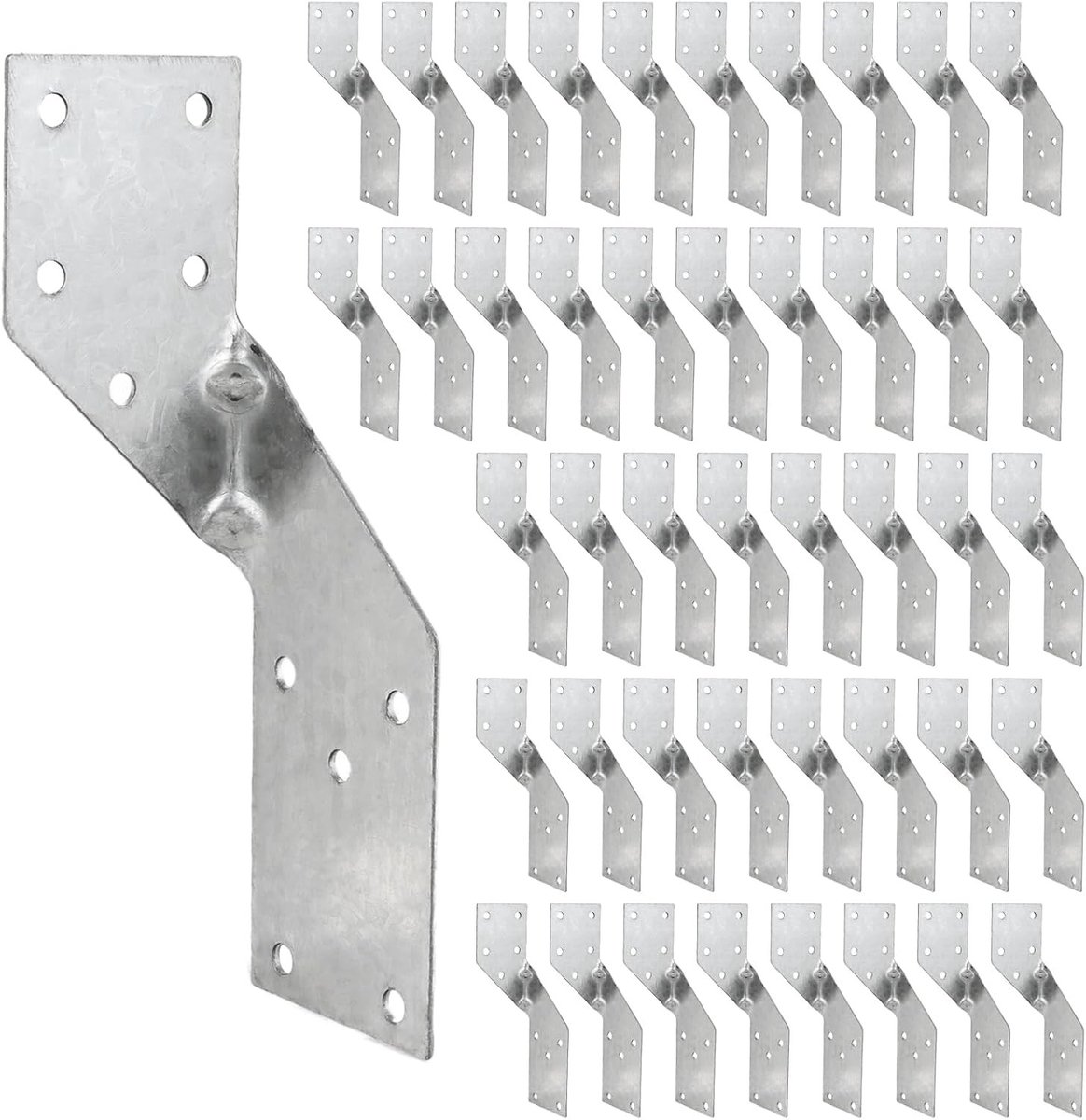 32 Stuks Beam Connector 40x140mm Verzinkt Metaal Hoekanker voor Houtconstructie, Daken en Pergola's met 1.2mm Wanddikte, 16 Links + 16 Rechts Polen Connectoren