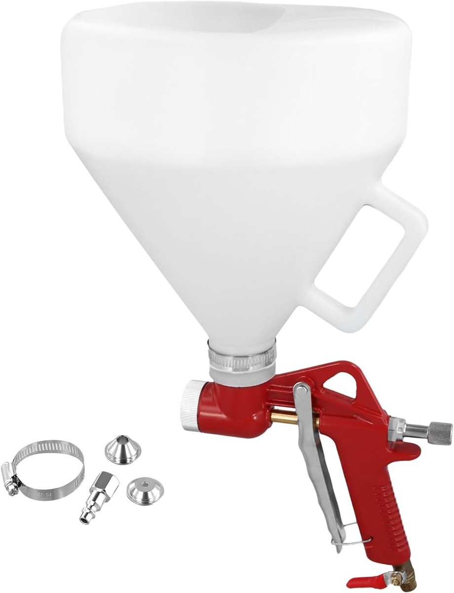 Funnel Gun 6L Spuitpistool voor Pleisterwerk met 3 Mondstukken 4 mm, 6 mm en 8 mm voor Meubels, Muren en Klei Pleister