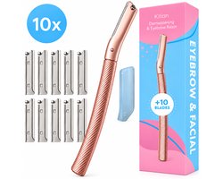 Kitian Premium Dermaplaning Gezicht - Wenkbrauw Mesje - Gezichts Scheermesjes voor Vrouwen - Facial & Eyebrow Razor - Rosé 10x