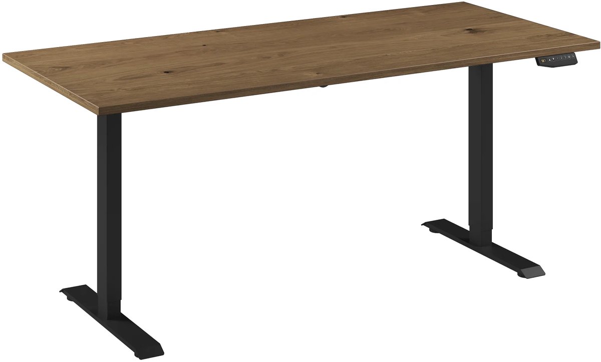 Bureau Adjust 1 Plus QA 180x80 Zwart/Eiken tabak