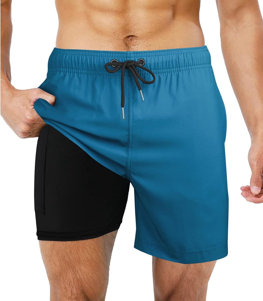Shorts, zwembroek, jongens, sneldrogend, strandbroek met zakken, compressieshorts