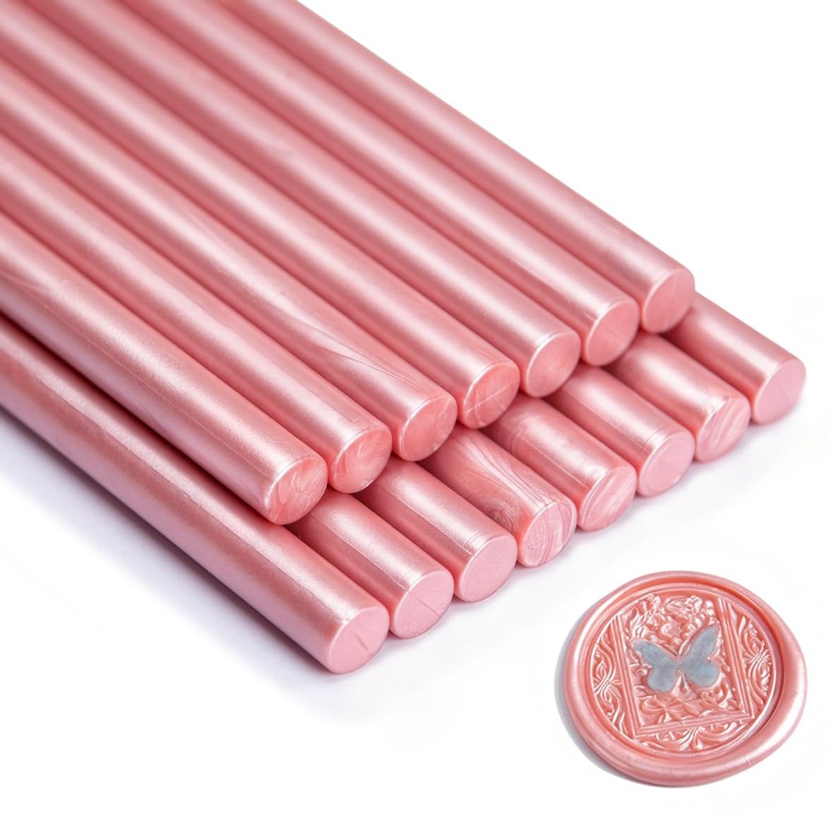 Stok, Zifospy 15 Stuks Lijmpistool Lakzegel Sticks voor Zegellak, Zegellak Sticks voor Trouwkaarten, Kaarten,Enveloppen (Rose Gold)