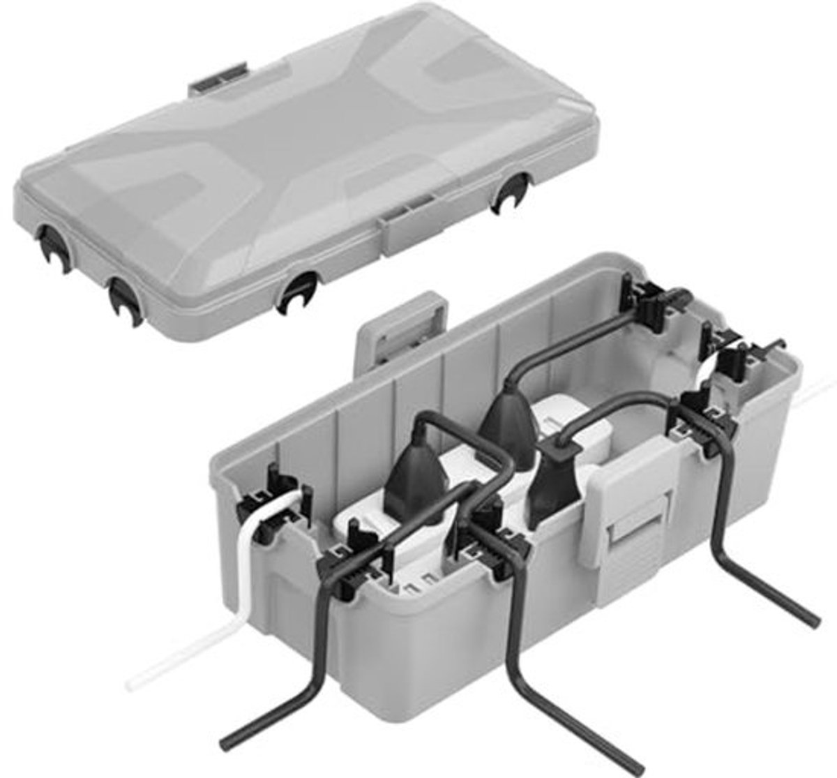 Extra grote kabelbox IP54 waterdicht met 6 kabelingangen en -uitgangen voor buitengebruik