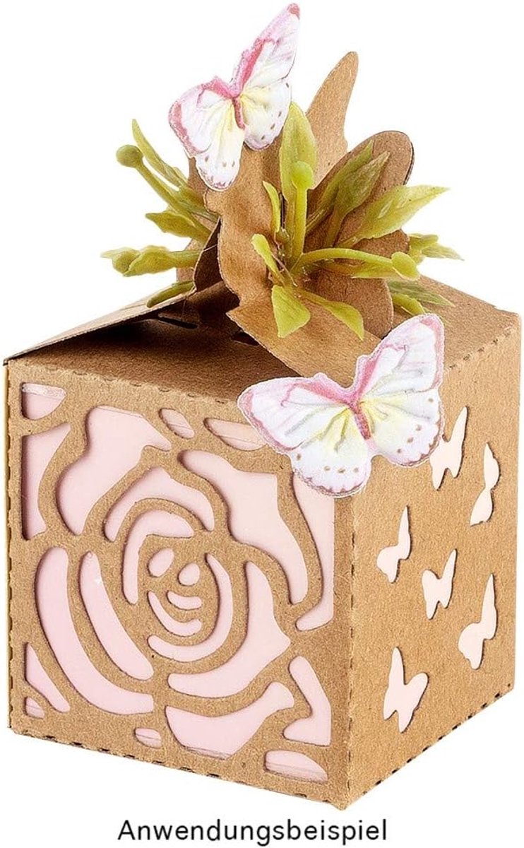 Stanssjabloon, vouwdoos 2, 16,3 cm x 11 cm, geschikt voor gangbare stansmachines | sjabloon voor het vormgeven van geschenkdozen, box | Valentijnsdag, Moederdag, verjaardag, Kerstmis, souvenir