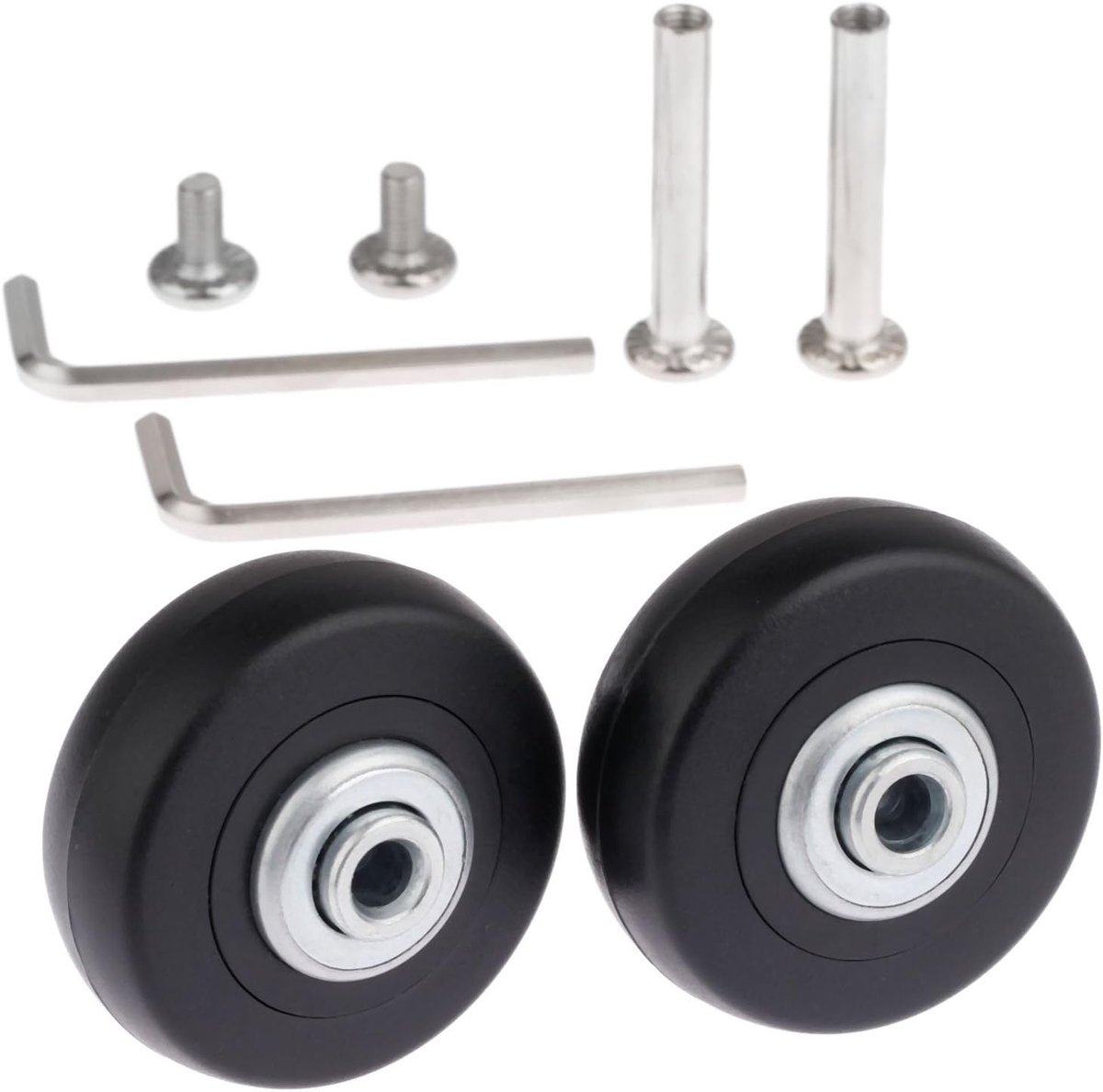 Bagagewiel, assen en wielen voor reparatie van koffers, 50 x 18 mm, 2 stuks