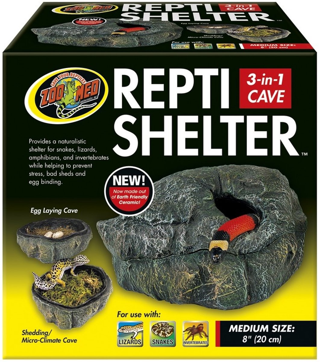 ZooMed reptishelter - 3-in1 cave - Medium - schuilplaats voor reptielen