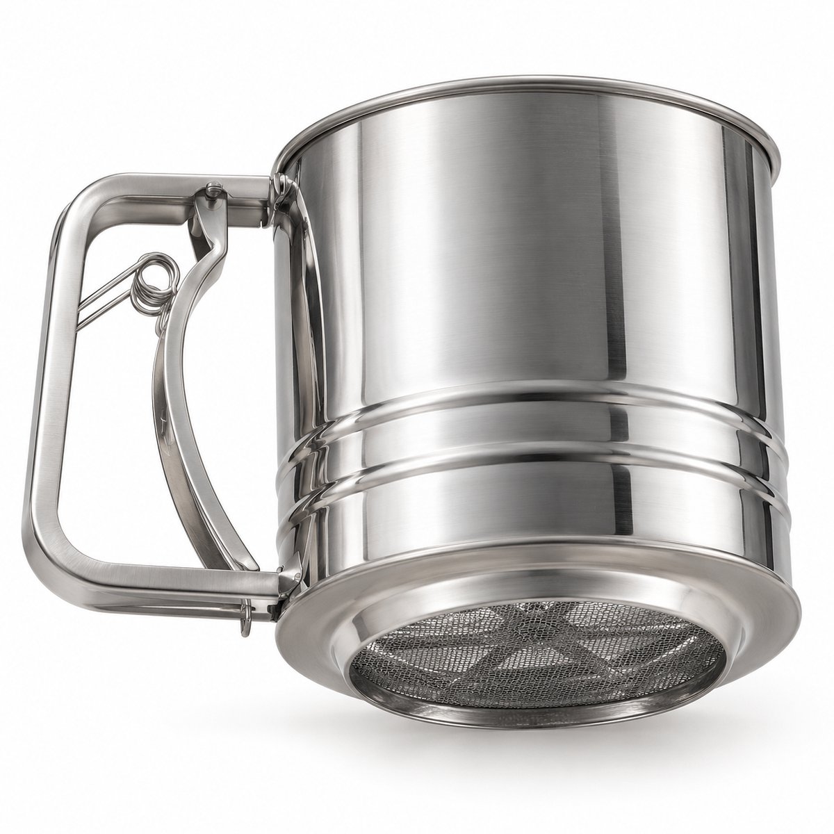 My Green Deal - Bloemzeef RVS met Handgreep - Meelzeef met Knijpmechanisme - Fijne Bakzeef - 1000 ml